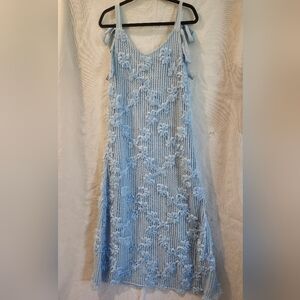 En Saison Light Blue Lace Maxi Dress